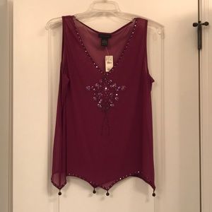 NWT Limited sheer purple/aubergine tank
